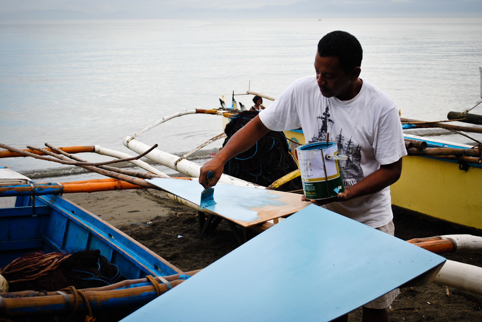 Orlando Villareal, of Buenavista, Agusan del Norte, a boat maker since 15. MindaNews Photo by H.Marcos C. Mordeno