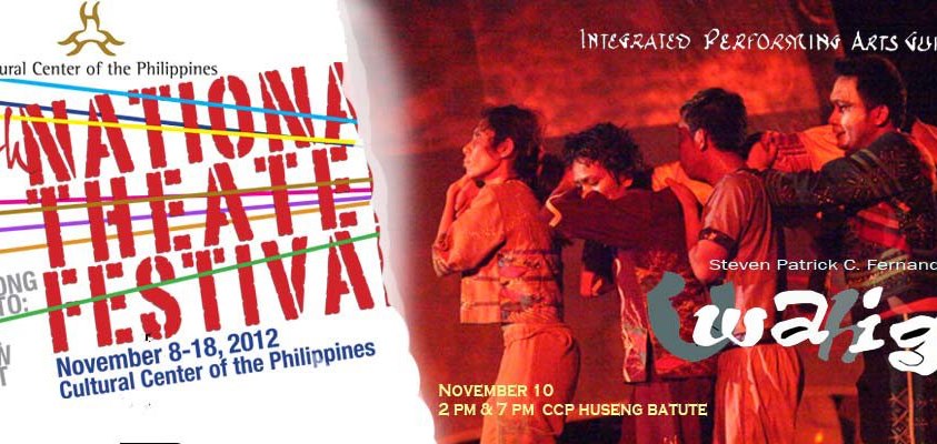 ("Uwahig" will also represent the Philippines in the 2013 UNESCO-ITI APB Drama Fest in Binh Dinh Vietnam. It was featured in the 2006 UNESCO-ITI Intl Festival at the CCP, the 2007 Taipei Intl Festival, and the 2012 Tanghal University Theater Festival.)
