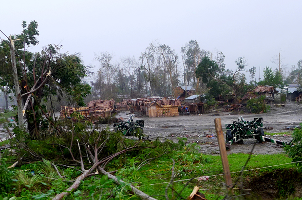 The devastated headquarters of Army's 66th Infantry Battalion at the town proper of New Bataan. Mindanews Photo by Keith Bacongco  