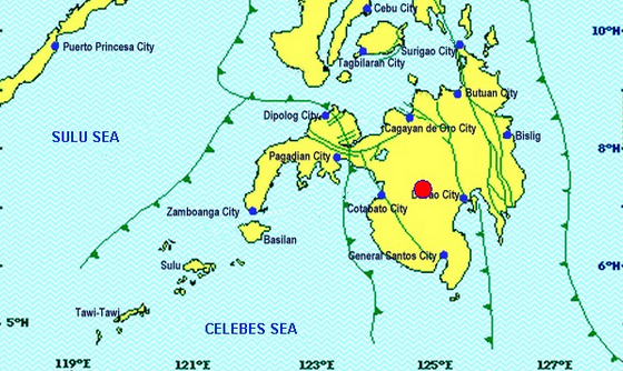 An earthquake of magnitude 5.7 struck parts of Mindanao at 10:10 p.m Saturday with epicenter east of Carmen in North Cotabato, the Philippine Institute of Volcanology and Seismology’s (Phivolcs) Earthquake Information No. 2 issued at 10:30 p.m. said.