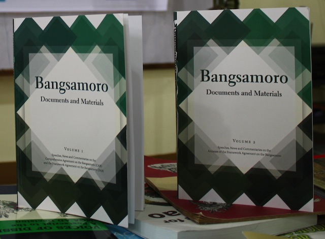 The book, "Bangsamoro: Documents and Materials," is the first book on the Bangsamoro peace process published two weeks after the March 27, 2014 signing of the Comprehensive Agreement on the Bangsamoro. MindaNews photo by Gregorio Bueno