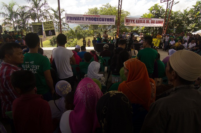 Relatives of the victims of the Ampatuan massacre gather in Sitio Masalay, Barangay Salman, Ampatuan, Maguindanao province to commemorate the 5th year anniversary of the gruesome killing of 58 people, including 32 journalists and media workers. MindaNews photo by Toto Lozano