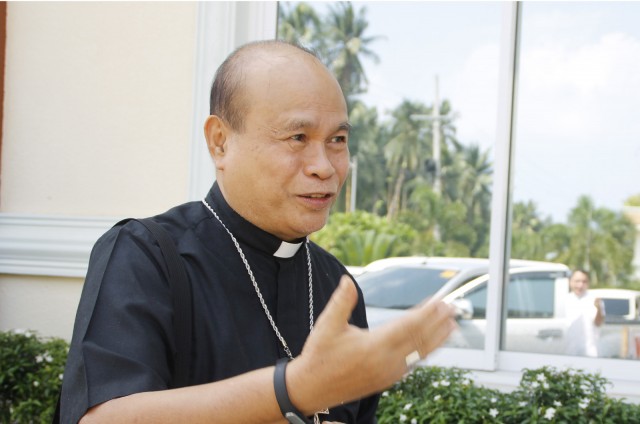 Bishop Nereo Odchimar in an interview with MindaNews after the Senate public hearing (Oct. 2, 2015). MindaNews photo by H. Marcos C. Mordeno