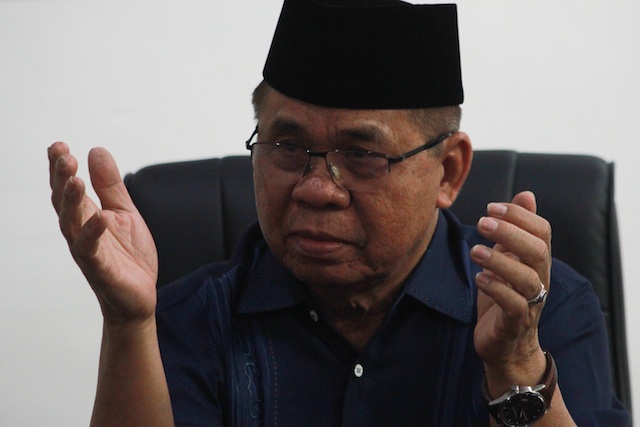 Moro Islamic Liberation Front chair Al Hadj Murad Ebrahim says the MILF is still hopeful that President Benigno Aquino III can still push for the passage of the Bangsamoro Basic Law (BBL). But he told MindaNews in an interview in Camp Darapanan, Sultan Kudarat, Maguindanao on January 26, 2016.  MindaNews photo by Toto Lozano