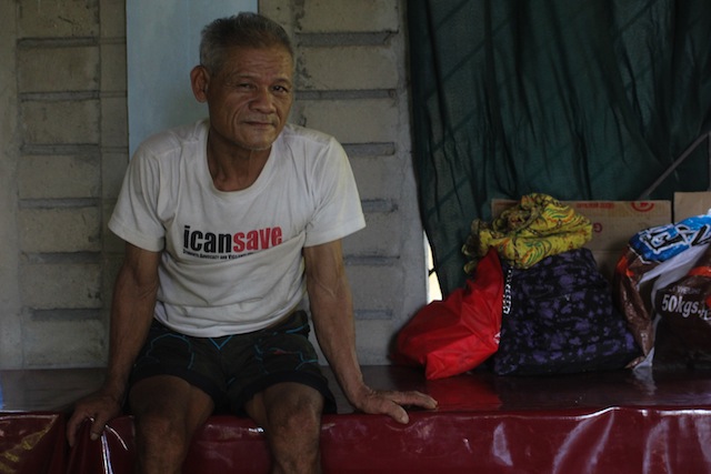 Sixty-year old farmer Dionisio Alagos of Arakan town, is one of seven senior citizens charged, along with 74 other farmers with “direct assault” in the aftermath of the April 1 violent dispersal in Kidapawan City. He was freed on bail on April 15 but he and majority of those released on bail have yet to return home. They are presently staying in an organic farm owned by the Diocese of Kidapawan pending completion of their judicial affidavits. MindaNews photo by TOTO LOZANO