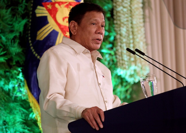 President Rodrigo Roa Duterte delivers his inaugural address after taking his oath as the country's 16th President and first Mindanawon head of state. Photo courtesy of Malacanang New and Information Bureau 