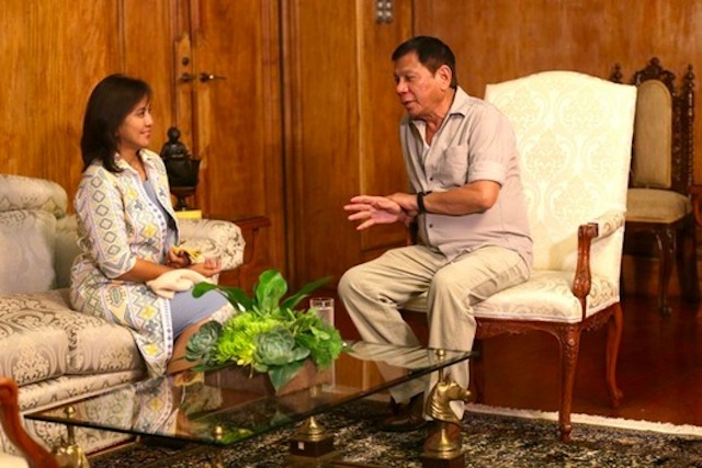 Vice President Leni Robredo pays courtesy call on President Rodrigo Duterte at the Malacañan Palace, afternoon of July 4, 2016. KING RODRIGUEZ/ Presidential Photographers Division 