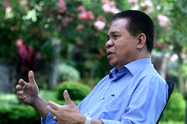 Moro Islamic Liberation Front chair Al Haj Murad Ebrahim talks about moving forward in the peace process with government in an interview in the garden fronting the MILF Central Committee Convention Hall in Camp Darapanan, Sultan Kudarat, Maguindanao on Thursday, July 14, 2016. Mindanews photo by KEITH BACONGCO