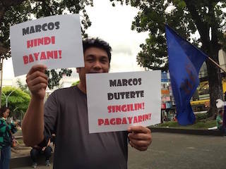 In Cagayan de Oro City, among the calls aired by Black Friday protesters is to hold President Rodrigo Duterte accountable for the Nov. 18 burial of the dictator Ferdinand Marcos at the Libingan ng mga Bayani. Photo courtesy of CONG CORRALES 