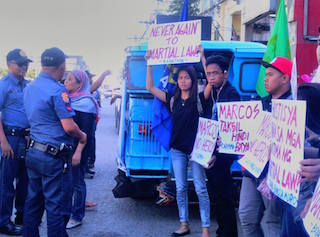 In Zamboanga City, a roadside protest. Photo courtesy of Kabataan partylist Zamboanga's FB wall 